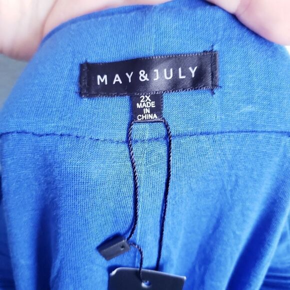 May & July Blue Sequin Elastic Waist Pull on Pants - Picture 6 of 8